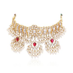 Fiza Red Pearl Choker Set